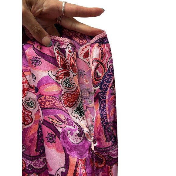 Vintage Y2K  Xhilaration Paisley Satin Midi Skirt Beaded Trim Whimsigoth Medium - Picture 9 of 12
